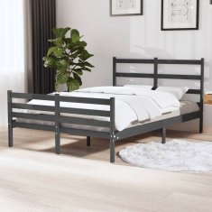 Vidaxl Rám postele, sivý, masívne borovicové drevo, 120x190 cm, dvojlôžko