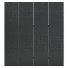 Vidaxl 4-panelové paravány 2 ks antracitové 160x180 cm oceľ