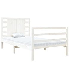Vidaxl Rám postele, biely, masívne borovicové drevo, 90x190 cm, jednolôžkový
