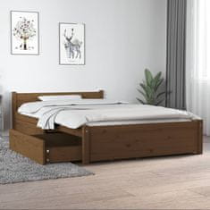 Vidaxl Rám postele so zásuvkami, medovo hnedý, 120x190 cm, dvojitý