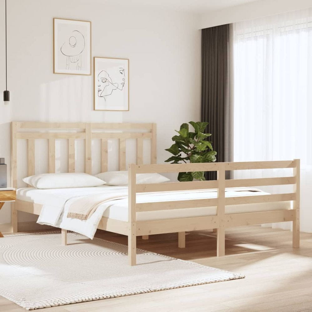 Vidaxl Rám postele, masívne drevo, 120x190 cm, dvojlôžko
