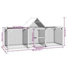 Petromila vidaXL Kurník 300x100x150 cm impregnovaná masívna borovica