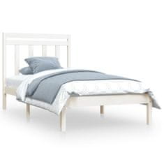 Vidaxl Rám postele, biely, masívne drevo, 100 x 200 cm