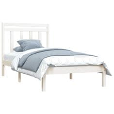 Vidaxl Rám postele, biely, masívne drevo, 90x190 cm, jednolôžkový