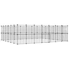 Vidaxl 52-panelová klietka pre domáce zvieratá čierna 35x35 cm oceľ