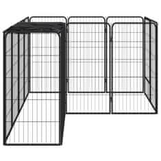 Petromila vidaXL Ohrádka pre psov 14 panelov čierna 50x100 cm práškovaná oceľ