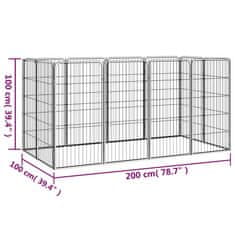 Petromila vidaXL Ohrádka pre psov 12 panelov čierna 50x100 cm práškovaná oceľ