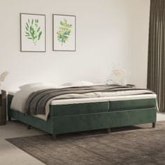 Vidaxl Posteľný rám na boxspring tmavozelený 200x200 cm zamat