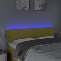 Vidaxl Čelo postele s LED zelené 144x5x78/88 cm látka