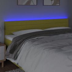 Vidaxl Čelo postele s LED zelené 160x5x78/88 cm látka