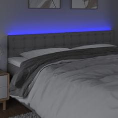 Vidaxl Čelo postele s LED bledosivé 180x5x78/88 cm látka