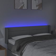 Vidaxl Čelo postele s LED bledosivé 147x16x78/88 cm látka