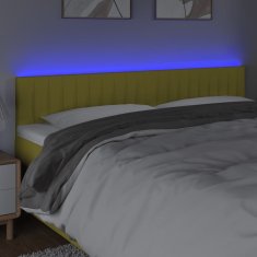 Vidaxl Čelo postele s LED zelené 180x5x78/88 cm látka