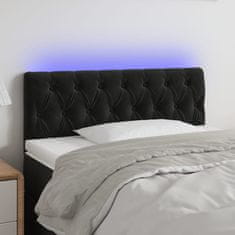 Vidaxl Čelo postele s LED čierne 100x7x78/88 cm zamat