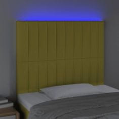 Vidaxl Čelo postele s LED zelené 100x5x118/128 cm látka