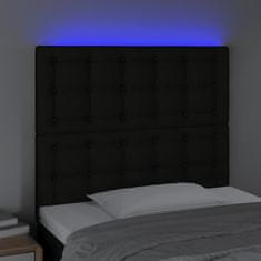 Vidaxl Čelo postele s LED čierne 90x5x118/128 cm látka