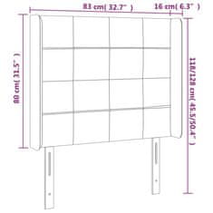 shumee Čelo postele s LED ružové 83x16x118/128 cm zamat