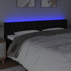 Vidaxl Čelo postele s LED čierne 183x16x78/88 cm látka