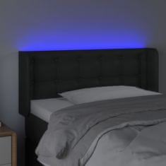 Vidaxl Čelo postele s LED čierne 103x16x78/88 cm umelá koža