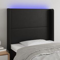 Vidaxl Čelo postele s LED čierne 83x16x118/128 cm umelá koža