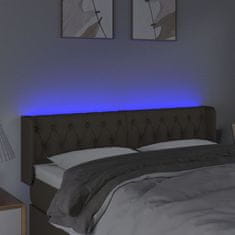 Vidaxl Čelo postele s LED sivohnedé 163x16x78/88 cm látka