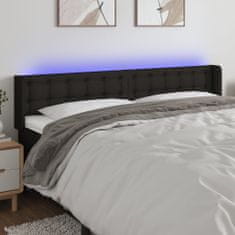 Vidaxl Čelo postele s LED čierne 203x16x78/88 cm látka