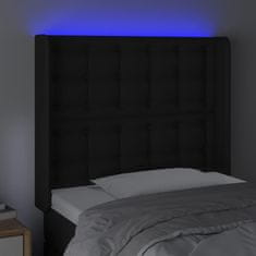 Vidaxl Čelo postele s LED čierne 83x16x118/128 cm umelá koža