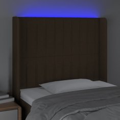 Vidaxl Čelo postele s LED tmavohendé 83x16x118/128 cm látka