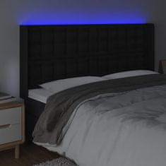 Vidaxl Čelo postele s LED čierne 147x16x118/128 cm umelá koža