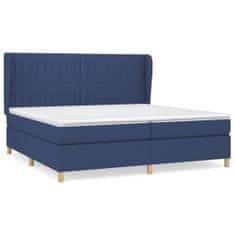 shumee Boxspring posteľ s matracom modrá 200x200 cm látka