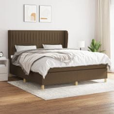 shumee Boxspring posteľ s matracom tmavohnedá 160x200 cm látka