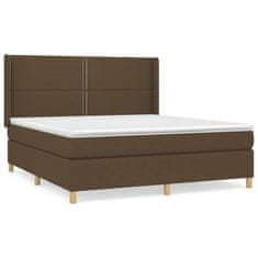 shumee Boxspring posteľ s matracom tmavohnedá 160x200 cm látka