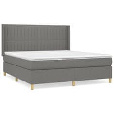 shumee Boxspring posteľ s matracom tmavosivá 160x200 cm látka