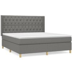 shumee Boxspring posteľ s matracom tmavosivá 160x200 cm látka