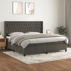 shumee Posteľný rám boxspring s matracom tmavosivý 200x200 cm zamat