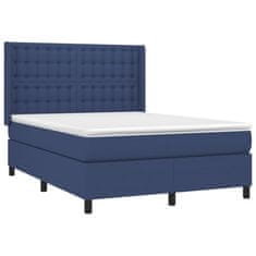 Petromila vidaXL Boxspring posteľ s matracom modrý 140x190 cm látka