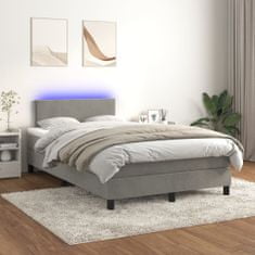 Petromila vidaXL Boxspring posteľ s matracom a LED, svetlosivá 120x190 cm, látka