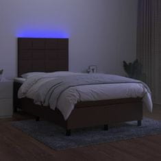 Petromila vidaXL Boxspring posteľ s matracom a LED tmavohnedá 120x190 cm látka