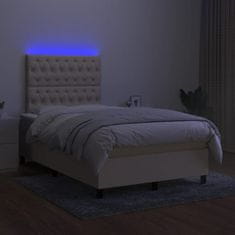 Petromila vidaXL Boxspring posteľ s matracom a LED krémová 120x190 cm látka