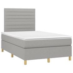 shumee Boxspring posteľ s matracom bledosivá 120x200 cm látka