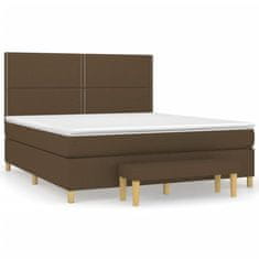 shumee Boxspring posteľ s matracom tmavohnedá 160x200 cm látka