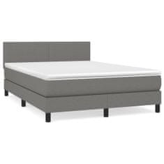 Petromila vidaXL Boxspring posteľ s matracom tmavosivá 140x190 cm látka