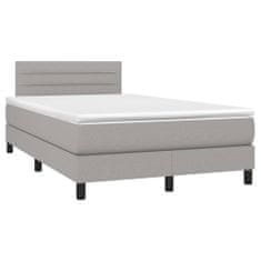 shumee Boxspring posteľ s matracom bledosivá 120x200 cm látka