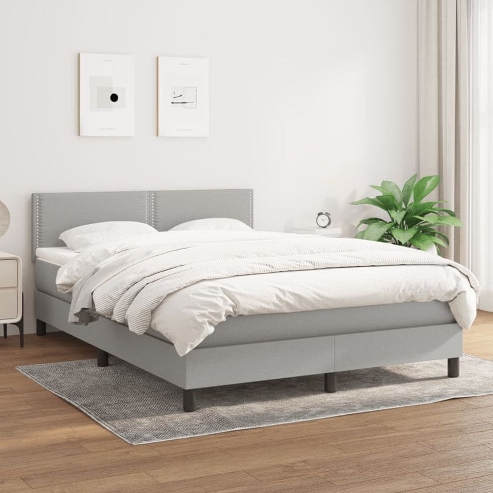 Petromila vidaXL Boxspring posteľ s matracom bledosivá 140x200 cm látka