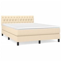 shumee Posteľný rám boxspring s matracom krémový 140x200 cm látka