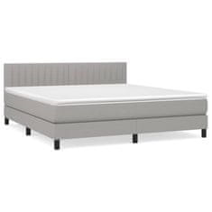 shumee Boxspring posteľ s matracom svetlosivá 100x200 cm látka