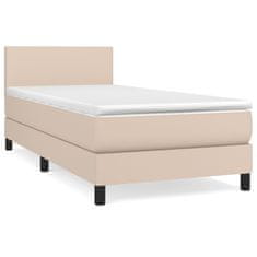 shumee Boxspring posteľ s matracom kapučínová 90x200 cm umelá koža