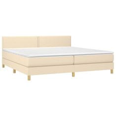 shumee Boxspring posteľ s matracom krémová 200x200 cm látka