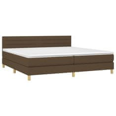 shumee Boxspring posteľ s matracom tmavohnedá 200x200 cm látka