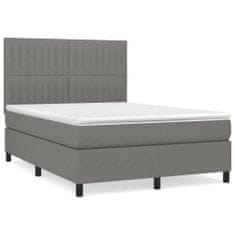 Petromila vidaXL Boxspring posteľ s matracom tmavosivá 140x190 cm látka